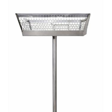 Imagem de Lixeira Retangular Com Pé Parques Calçada Rua Aço Inox 120cm - Brassol