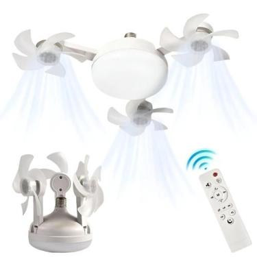Imagem de Ventilador De Teto C/ Controle Lâmpada Led 4 Cabeças E27 60w - - X-CEL
