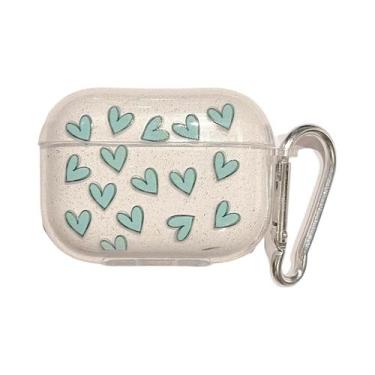 Imagem de Capa De Fone De Ouvido Em Forma De Coração Rosa Com Glitter Brilhante 