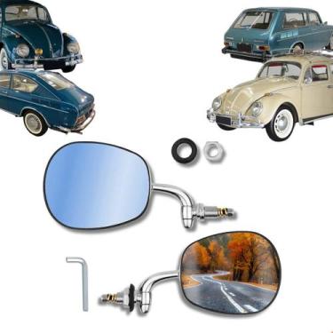 Imagem de Espelho Retrovisor Convexo Raquete Inox Premium Braço Longo - Rosso & 