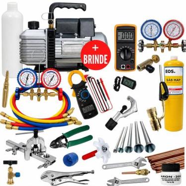 Imagem de Kit Ferramentas Refrigeração com Bomba Duplo Estágio - Refrigeração Ca