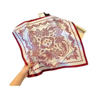 Imagem de Lenço Quadrado De Seda Vintage Luxuoso Multicolorido Com Estampa Paisl
