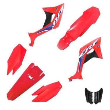 Imagem de Kit Plástico Carenagem C/ Adesivos Biker Evo Crf 250f, Vermelho / Verm