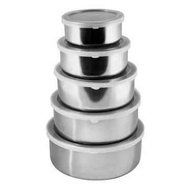Imagem de Jogo De Potes Com Tampa Vasilhas Aço Inox C/ 5 Peças - Wincy