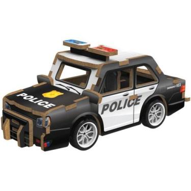 Imagem de Mini Veículo de Montar 3D Monte e Brinque Madeira Polícia DM Toys