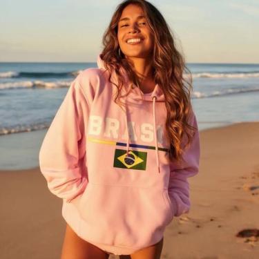 Imagem de Moletom Adulto 100% Algodao Brasil Copa Hexa Unissex Macio Confortavel