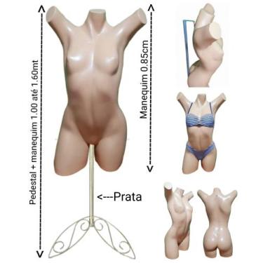 Imagem de Manequim feminino (Meio corpo Pose Cláudia Raia N.38) bege + pedestal 