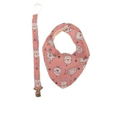 Imagem de Babador Bandana com Prendedor de Chupeta - Baú de Mimos, Branco navajo