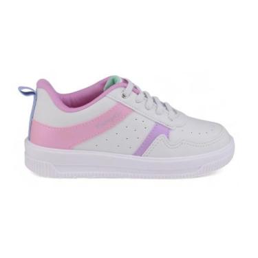 Imagem de Tênis Infantil Menina Pampili Up Recortes 738027 Casual, 29, Branco, M
