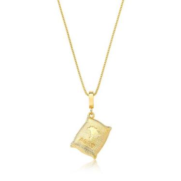Imagem de Colar Saca em Corrente Veneziana Revestido em Ouro - VL ACCESSOIRES