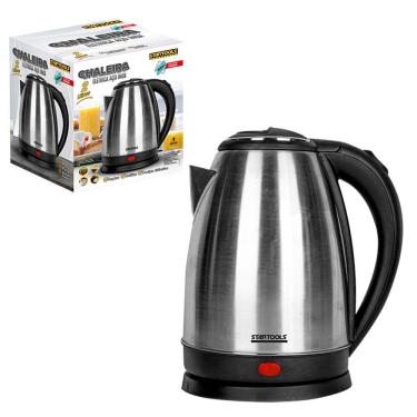 Imagem de Chaleira Elétrica Startools Jarra 1000W 2L Aço Inox Preto 110V com Base Giratória