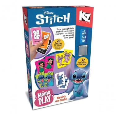Imagem de Jogo da Memória Memo Play Stitch 1284 com Cartas de Ação para Agilidade Mental e Estratégia Elka