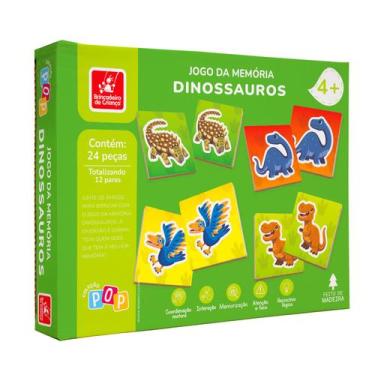Imagem de Jogo da Memória Pop Dinossauros 24 Peças Brincadeira de Criança BDC