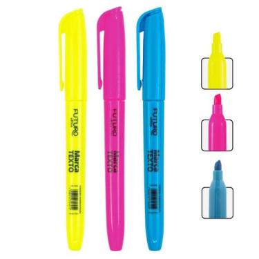 Imagem de Kit Com 3 Marca Texto Cores Mescladas Para Uso Diário Anotações e Orga