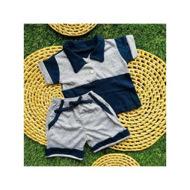 Imagem de Conjunto Camisa Polo + Bermuda Bebe Menino Recém Nascido Ou Bebe Rebor