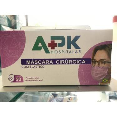 Imagem de Máscara descartável cirúrgica tripla camada rosa - apk hospitalar