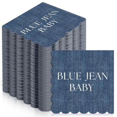 Imagem de Guardanapos Ferrochef Blue Jean Chá de Bebê 100 Peças 12,5 x 12,5 cm