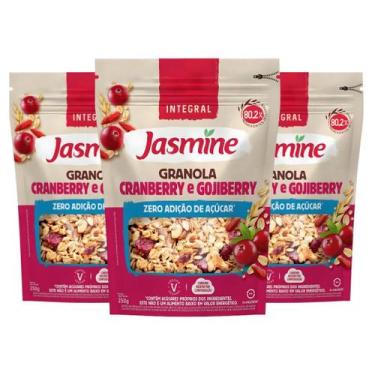 Imagem de Granola Jasmine Integral Cranberry e Gojiberry 250g 3 unidades
