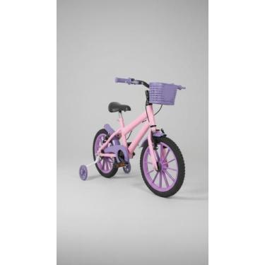 Imagem de Bicicleta Infantil Aro 16 Rosa Com Cesta - Congratulations Store