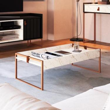 Imagem de Mesa Centro Retangular para Sala de Estar 30cm x 48cm x 93cm Columbia 