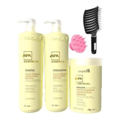 Imagem de Kit Completo Reconstrutor Spa Essencial Soupleliss 3x1l - souple liss