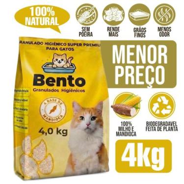 Imagem de Areia Higiênica Biodegradável 4Kg Mandioca E Milho P/ Gatos Controle D
