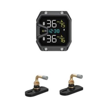 Imagem de Monitor De Pressão De Pneus Sem Fio Para Motocicletas, Alarme TPMS À P