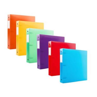Imagem de Conjunto de 6 Fichários com Argolas Foscas Filexec 1" em Cores Vibrant