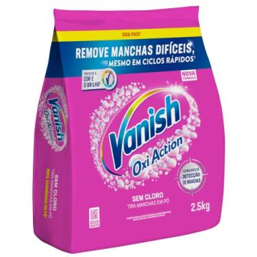 Imagem de Tira Manchas em Pó Vanish Oxi Action Pink Refil 2,5kg para Roupas Coloridas, Sem Cloro, com Percarbonato, Remove Manchas Difíceis, Preserva as Cores e Deixa as Roupas Como Novas