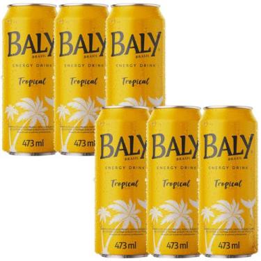 Imagem de Kit 6 Energético Baly Frutas Tropicais Lata 473ml