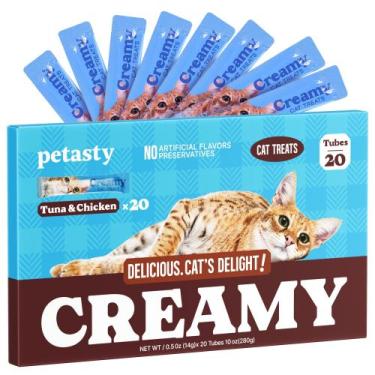 Imagem de PETASTY Petiscos Líquidos para Gatos Sabor Atum e Frango 20 Tubos 280 
