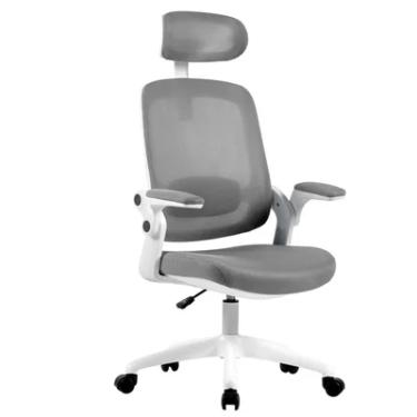 Imagem de Cadeira De Escritório Elements Astra, Até 100Kg, Ergonômica, Cinza e Branca