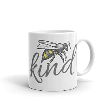 Imagem de Camiseta Bee kind - Caneca branca brilhante de abelha para bondade