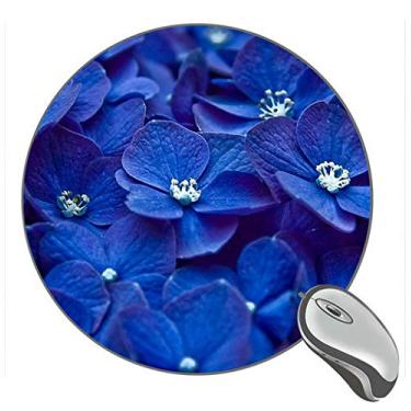 Imagem de Mouse pad redondo de borracha para jogos Blue Flowers Focus
