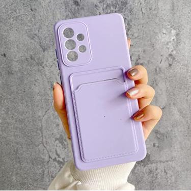 Imagem de Porta-cartão carteira capa soft coverphone para samsung a72 a32 a12 a52 a51 a71 note 20 ultra note10 m12 m31s s20 s21 plus ultra, roxo, para samsung s30 plus