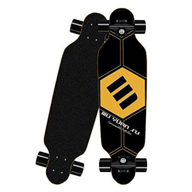 Imagem de TangDao Mini skate Longboard Cruiser 80 cm 8 camadas de madeira de bordo com rolamento ABEC-7 para crianças e adultos e iniciantes (gráficos, roda de rua preta)