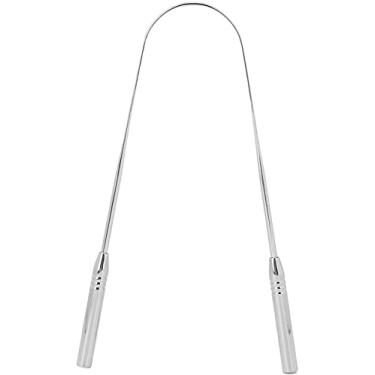 Imagem de Limpador Raspador de Língua | Higienizador de língua 100% aço inoxidável | Hálito Fresco Instantâneo | Melhora a Higiene Oral e a Digestão | Restaura a Cor Natural da Língua | Livre de ferrugem