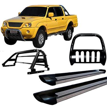 Imagem de Kit Quebra Mato + Estribo + Santo Anto Duplo L200 2004 Preto