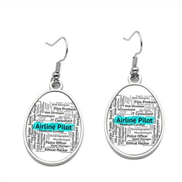 Imagem de Airline Pilot Means Wingman Captain and Employment Brinco – Brincos pendentes para meninas – Presente de festa de aniversário dos namorados