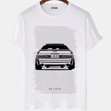 Imagem de Camiseta masculina Mazda RX7 Desenho Carro Famoso Camisa Blusa Branca Estampada