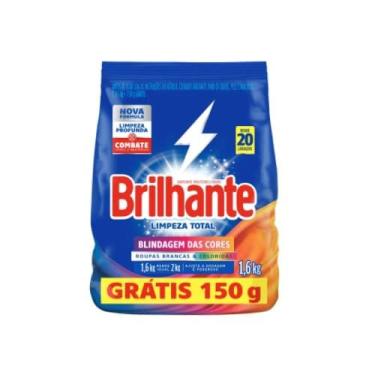 Imagem de Sabão Em Pó Brilhante 1,6Kg Limpeza Total, BRILHANTE