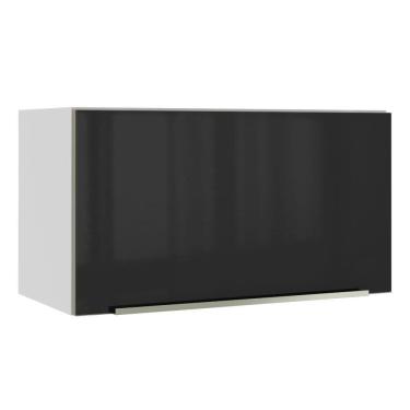 Imagem de Armário Aéreo Madesa Lux 60 cm 1 Porta Basculante - Branco/Preto