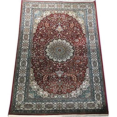 Imagem de Tapete de seda artesanal puro de 8 m por 1,2 m, tapeçaria de arte lisa