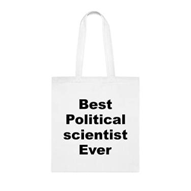 Imagem de Bolsa tote cientista político, bolsa tote Best Political Scientist Ever (Best Political Scientist Ever (bolsa de cientista político), bolsa reutilizável de cientista político, ideia de de Natal, Branco
