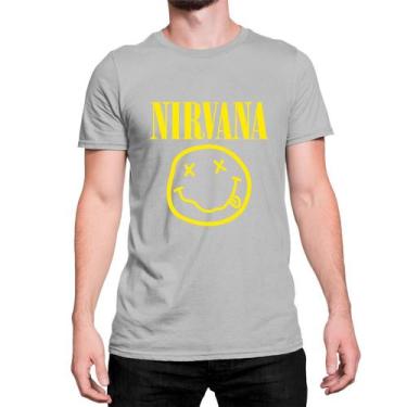 Imagem de Camiseta Algodão Básica Logo Nirvana Emoji Carinha Amarela - Mecca