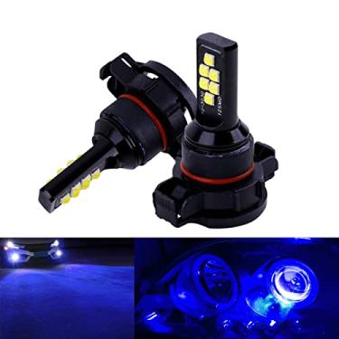 Imagem de SOCAL-LED 2x H16 5202 Lâmpada de neblina LED Avançada 3030 SMD Lâmpada DRL colorida brilhante para uso diurno, Azul