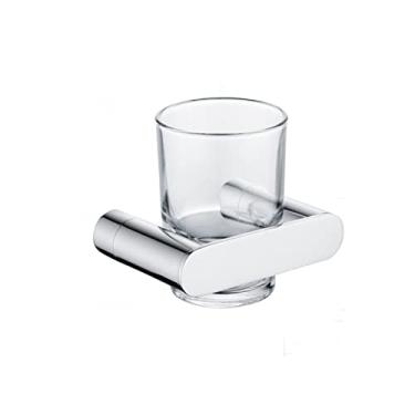 Imagem de Escova de dentes de ouro escovado porta-copos com copo de vidro porta-copos de aço inoxidável acessórios para banheiro cromado preto, porta-copos a8