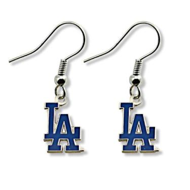Imagem de MLB Los Angeles Dodgers "LA" Logo Script Dangler Brincos