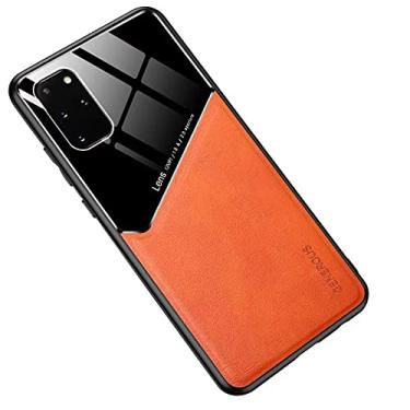 Imagem de Capa de telefone Samsung Galaxy A71 A51 A23 A13 A22 5G 4G A53 A33 A73 Capa de telefone de couro verde emenda cor carro magnético A41 A50s A30s A20s A10s (laranja, Samsung A41)