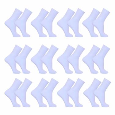 Imagem de Kit 12 Pares de Meia Adulto Masculina Esportiva Cano Alto Algodão Sport